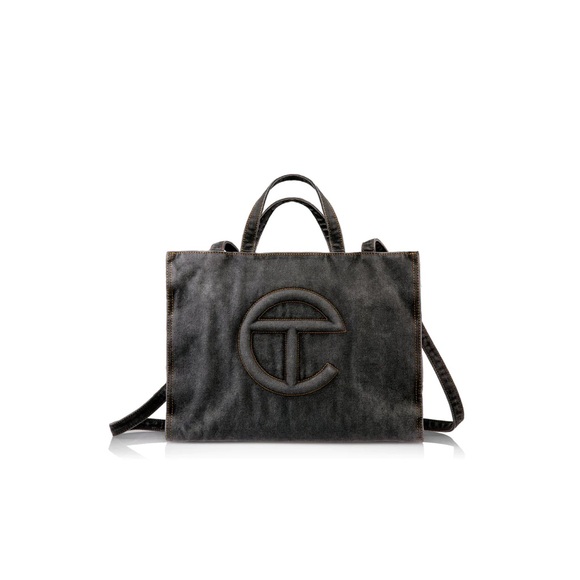 Medium Telfar Denim Shopper- Black